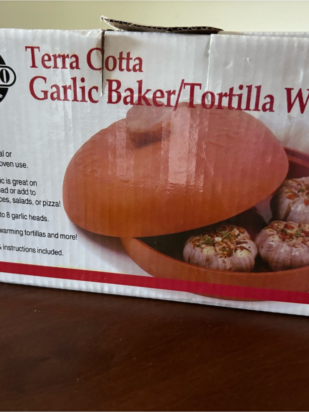 Terracotta Garlic Baker Tortilla Warmer - Terracotta Orange